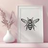 Beautiful Bee - Laser Engraver PNG