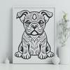 Ornate Sitting Bulldog PNG