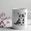 Stunning Sitting Welsh Corgi DXF