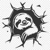 Beautiful Sloth Smashing Through Wall PNG