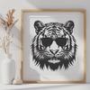 Stunning Big Cat Wearing Sunglasses PNG