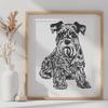 Creative Sitting Miniature Schnauzer Printable Artwork