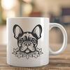 Floral French Bulldog DXF