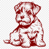 Stunning Sitting Dog Vector Drawing - PDF