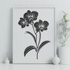 An illustration of an orchid flower with intricate details, suitable for vector design and cutting machine projects.