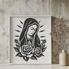 Artistic Virgin Mary - Laser SVG