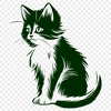 Sitting Cat Stencil - Free PNG