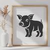 Standing Pig Template - Free PNG