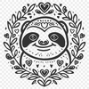 Creative Sloth In DXF For Free Download