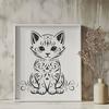 Beautiful Sitting Kitten - PNG Digital File