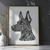 Ornate Doberman Pinscher DXF - Free Commercial Use Download