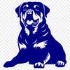 Artistic Sitting Rottweiler PNG