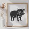 Beautiful Standing Pig Clip Art