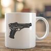 Stylized Firearm Design in Vector Format An SVG graphic design featuring a stylized depiction of a firearm.