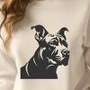 Free Vector Graphic Design Element - Dog Head Silhouette A vector illustration of a Pitbull's head, suitable for various digital projects.