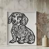 Stunning Sitting Dachshund Vector Drawing - PNG