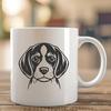 Cute Canine Companion Vector Graphic for Digital Projects A stylized graphic representation of a Beagle's face, ideal for use in digital art and craft templates.
