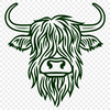 Highland Cow Stencil In DXF File Format For Free Download