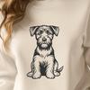 Beautiful Sitting Miniature Schnauzer Vector Illustration