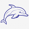 Free Unique Dolphin Template SVG - Commercial Use