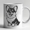 Creative Sitting Corgi Digital Artwork