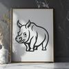 Unique Rhino In SVG & DXF