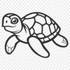 Artistic Sea Turtle In SVG Free Commercial Use Download