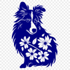 Floral Shetland Sheepdog PNG