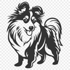 Shetland Sheepdog Drawing In SVG File Format For Free Download