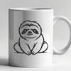 Sitting Sloth Illustration - Free DXF