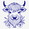 Artistic Highland Cow Vector Image - Free PDF Download