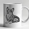 Ornate Sitting Welsh Corgi PNG