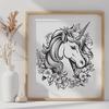 Unicorn Vector Illustration In SVG, PNG, PDF And DXF File Formats