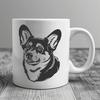 Cute and Creative Cartoon Corgi Illustration A stylized illustration of a Welsh Corgi's head with distinctive features.