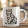 Unique Sitting Tiger In SVG - Commercial Use