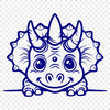 Free Unique Triceratops Vector Drawing