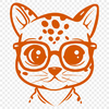 Unique Big Cat Wearing Glasses - Free PDF Download