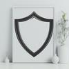 Vector Shield Design with Armor and Emblems A graphic representation of a shield with protective armor and emblems.