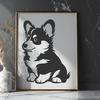 Artistic Sitting Welsh Corgi - SVG