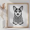 Free Sitting Welsh Corgi Drawing