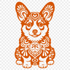 Creative Sitting Welsh Corgi Printable Artwork