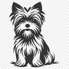 Sitting Yorkshire Terrier Vector Drawing