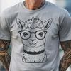 Friendly Alpaca in Spectacles A digital illustration of a friendly alpaca wearing glasses, suitable for various design applications.