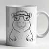 Rodent in Spectacles SVG Design A rodent with glasses, depicted in a simple vector style.