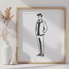 A generic male illustration in vector format. A male figure in a generic pose, created as vector art.