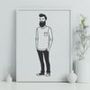 Male Figure Clip Art SVG Design A simple illustration of a male figure with facial hair, ideal for clip art projects.