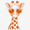 A cartoon giraffe wearing sunglasses in a savannah setting.