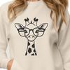 Whimsical Giraffe Illustration Vector Graphic A digital illustration of a giraffe wearing glasses, suitable for use in various design and crafting projects.