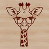 Safari Style SVG Giraffe Silhouette A tall, even-toed ungulate with long neck and legs, wearing a pair of glasses, suitable for use in vector designs.