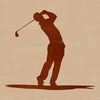 Green Fairway Illustration Illustrative graphic of a golfer in action on a green lawn.